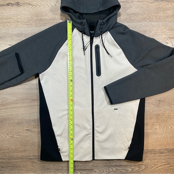 Old Navy Active Zip-up Hoodie Men's Large Black Cream Go-Dry Chest Pockets - Picture 3 of 13